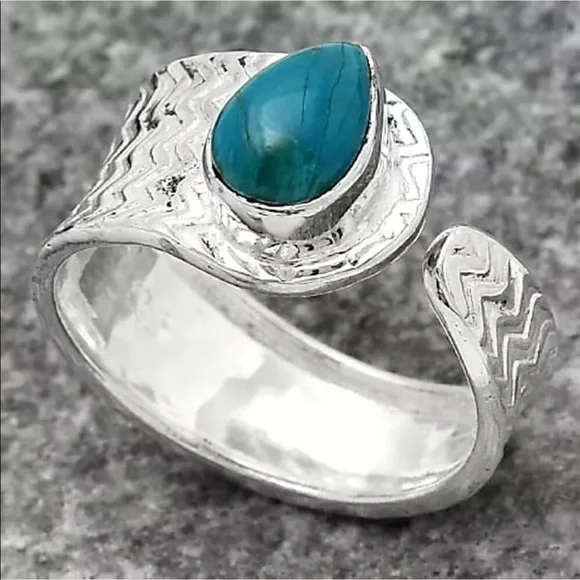 Peruvian opal sterling silver adjustable ring - Picture 1 of 3